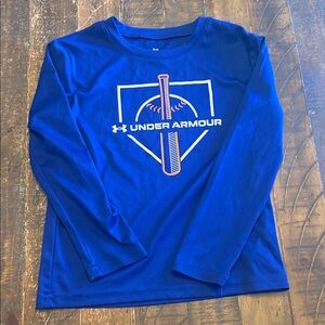 Under Armour Kids Royal Blue Baseball Long Sleeve Tee